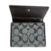 Coach Signature Gray Monogram Jacquard Brown Leather Trim Trifold Wallet Y2K