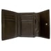 Coach Signature Gray Monogram Jacquard Brown Leather Trim Trifold Wallet Y2K