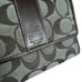 Coach Signature Gray Monogram Jacquard Brown Leather Trim Trifold Wallet Y2K