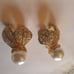 Kenneth Jay Lane Signed Crystal Leaf with pearl bottom