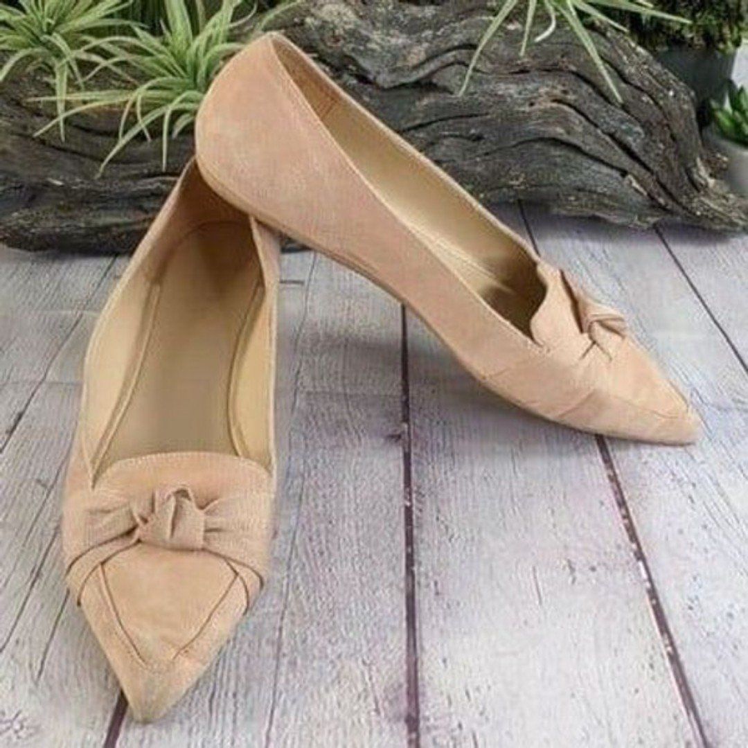 Franco Sarto Adrianni Pointed Toe Knotted Loafers, Peach