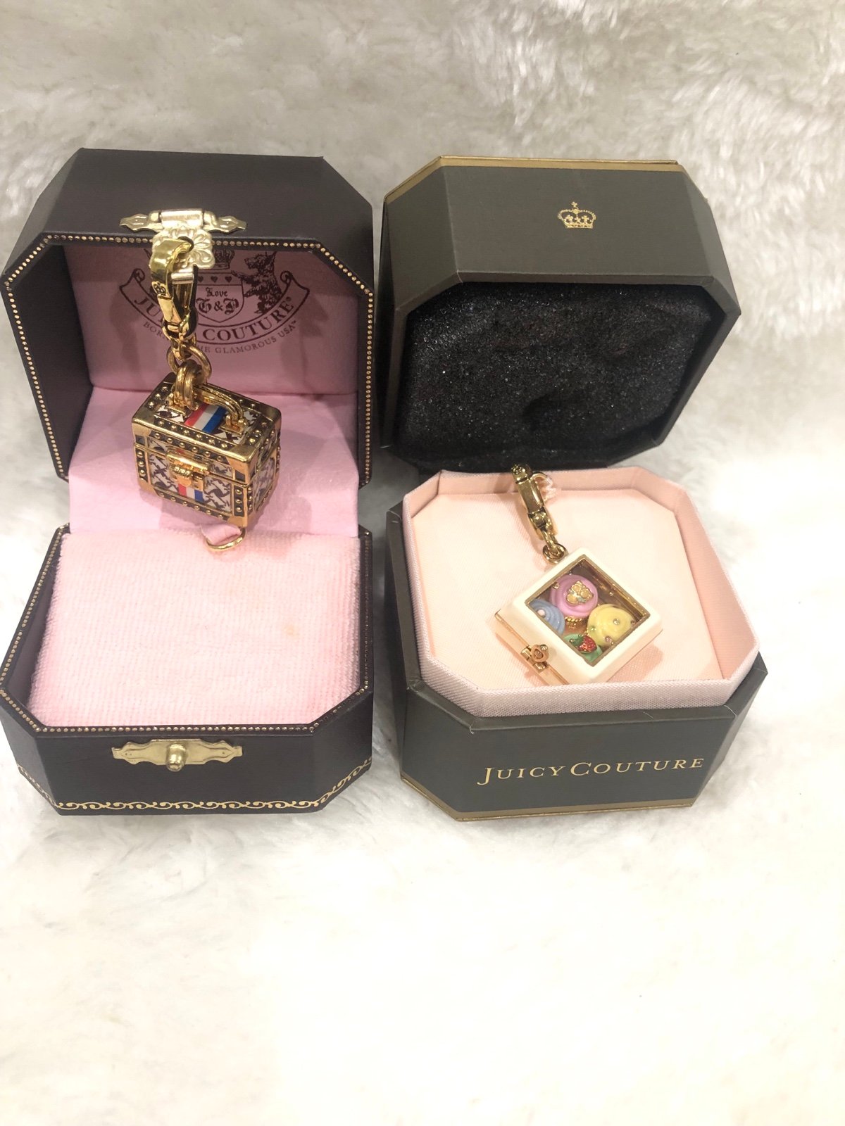 Bundle juicy couture charm trai case and box of cupcakes