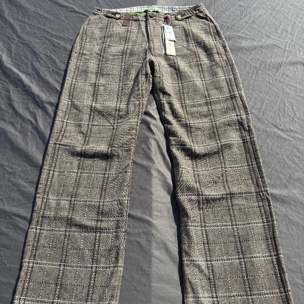 Vintage Triko Mens Plaid Trousers Multi color Size 36 Brand New w/ Tags