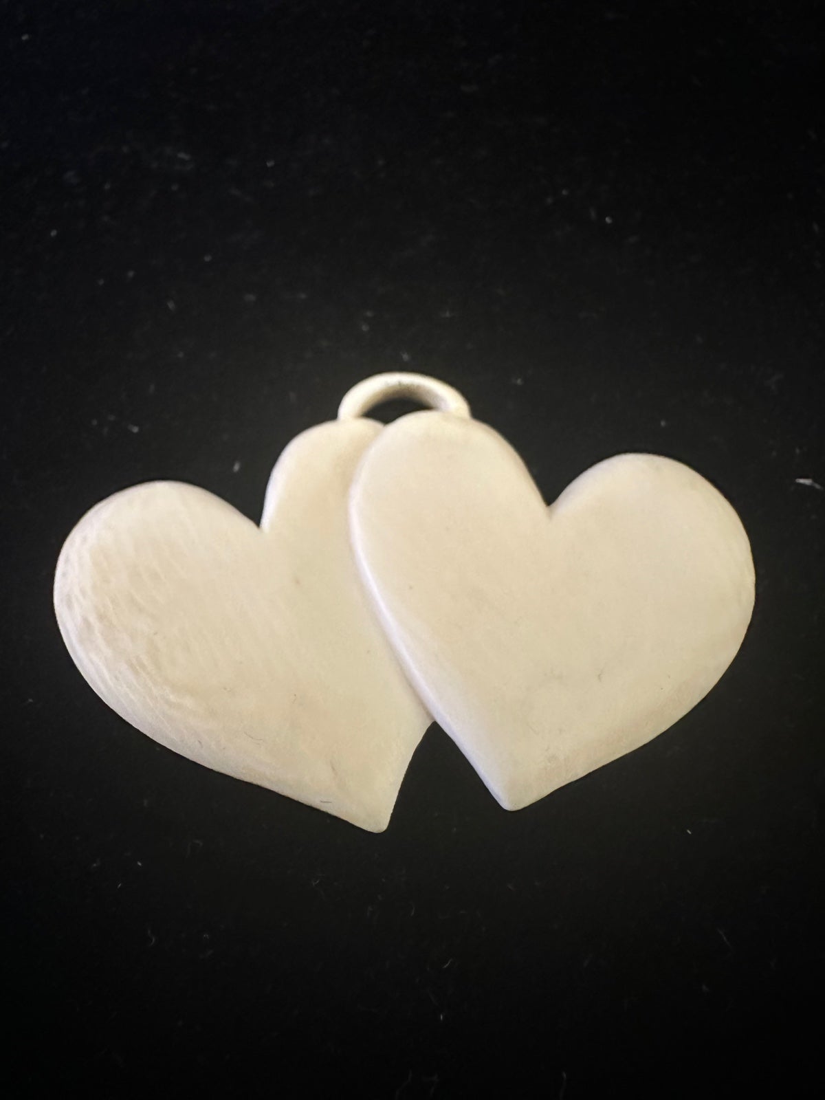 Vintage Carved Bovine Bone Chinese Heart Pendant