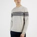 TED BAKER Sweatshirt Mens 3 US M Crew Neck Pullover Geometric Gray Cotton Blend