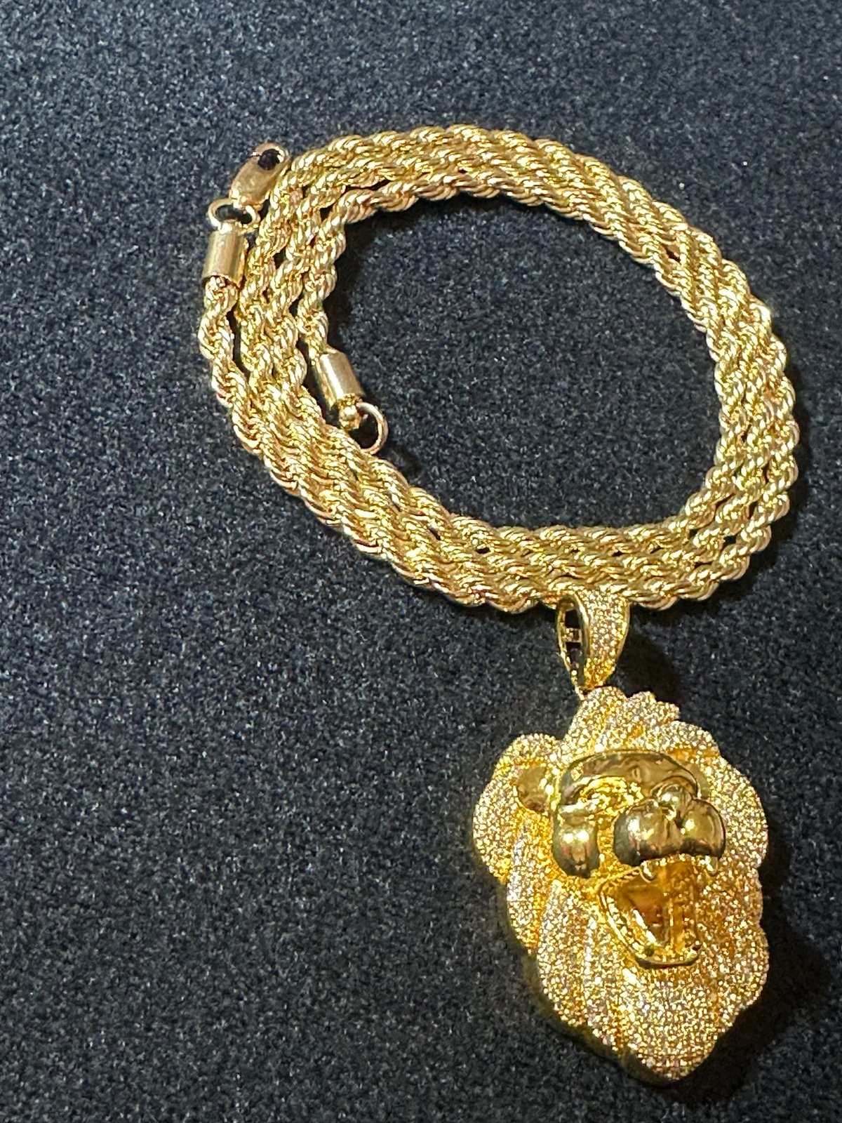 14K GOLD PLATED ICED OUT DIAMOND SIMULATED  ICED OUT CHAIN BEST OF THE BEST COMB