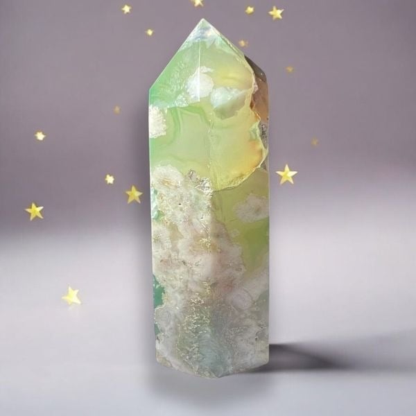 Green Flower Agate Tower (4)