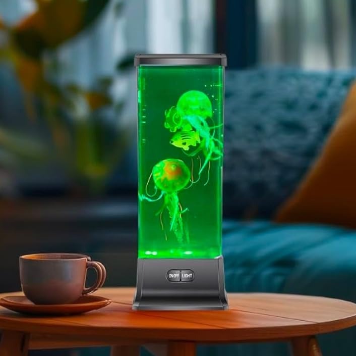 Electric Jellyfish Tank Table Lamp with Color Changing Light Gift for Kids Men