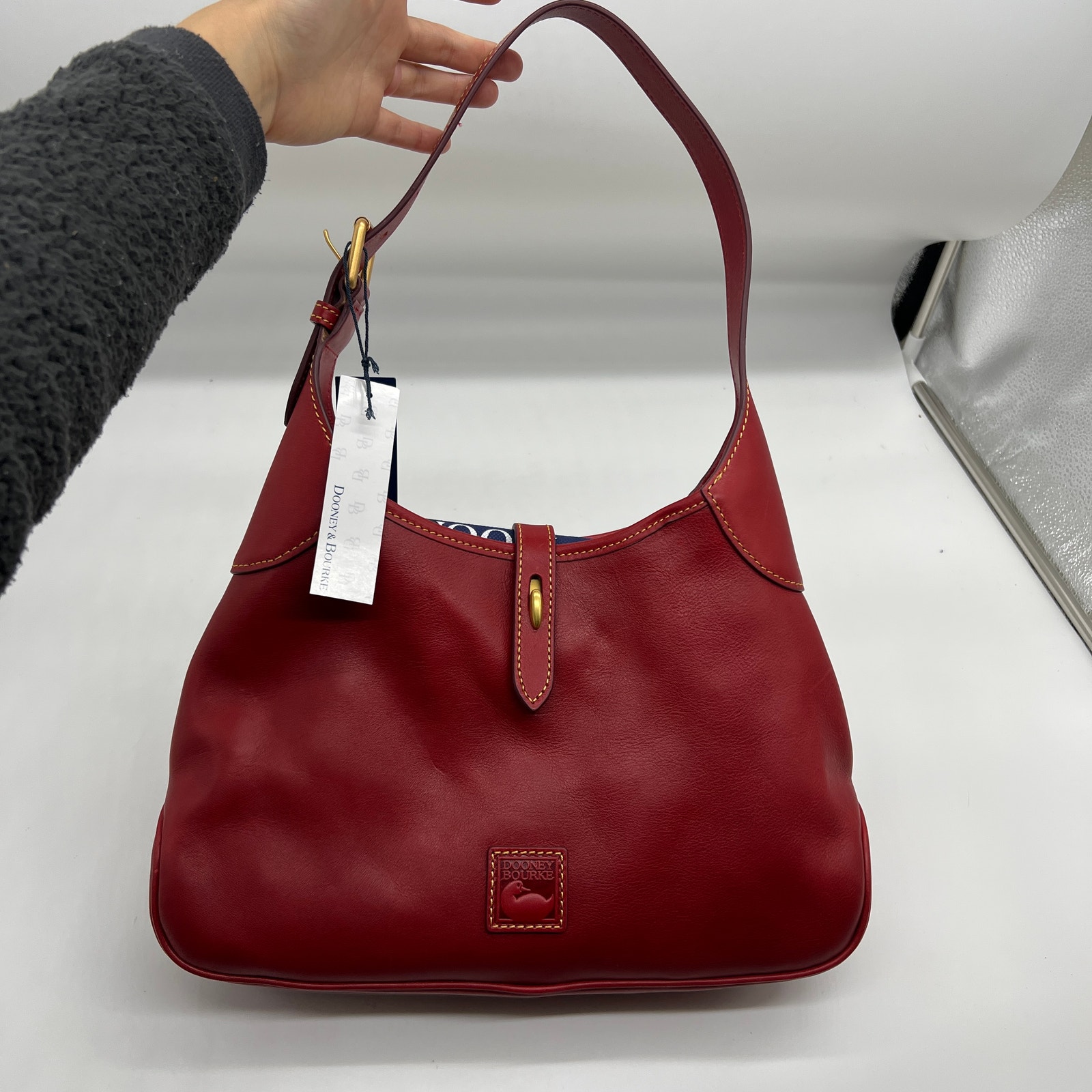 Dooney & Bourke Handbags Florentine Leather Crescent Hobo Bags Red