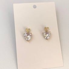 Crystal Love Heart Stud Earrings for Women