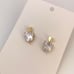 Crystal Love Heart Stud Earrings for Women