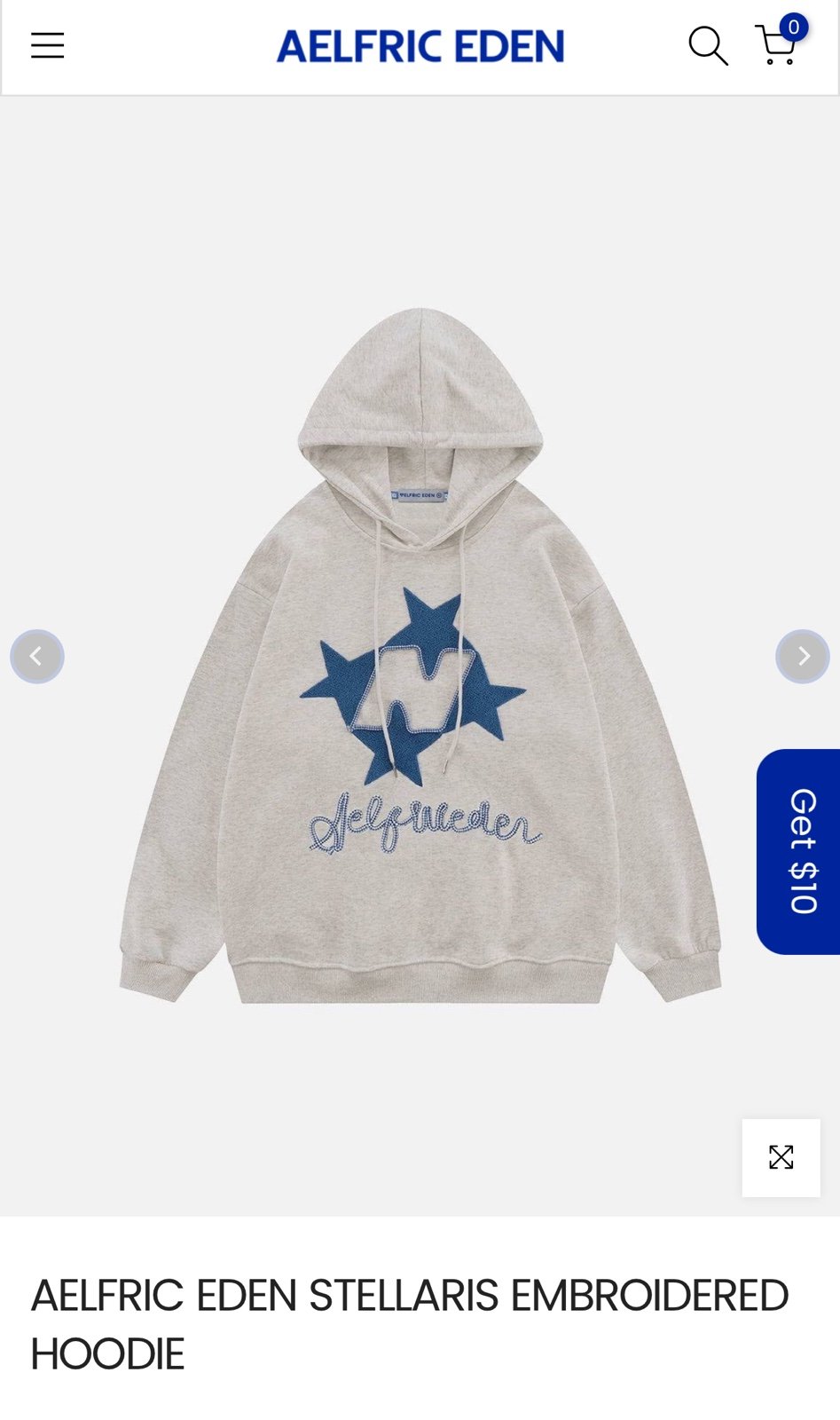 AELFRIC EDEN STELLARIS EMBROIDERED HOODIE WORN ONCE M