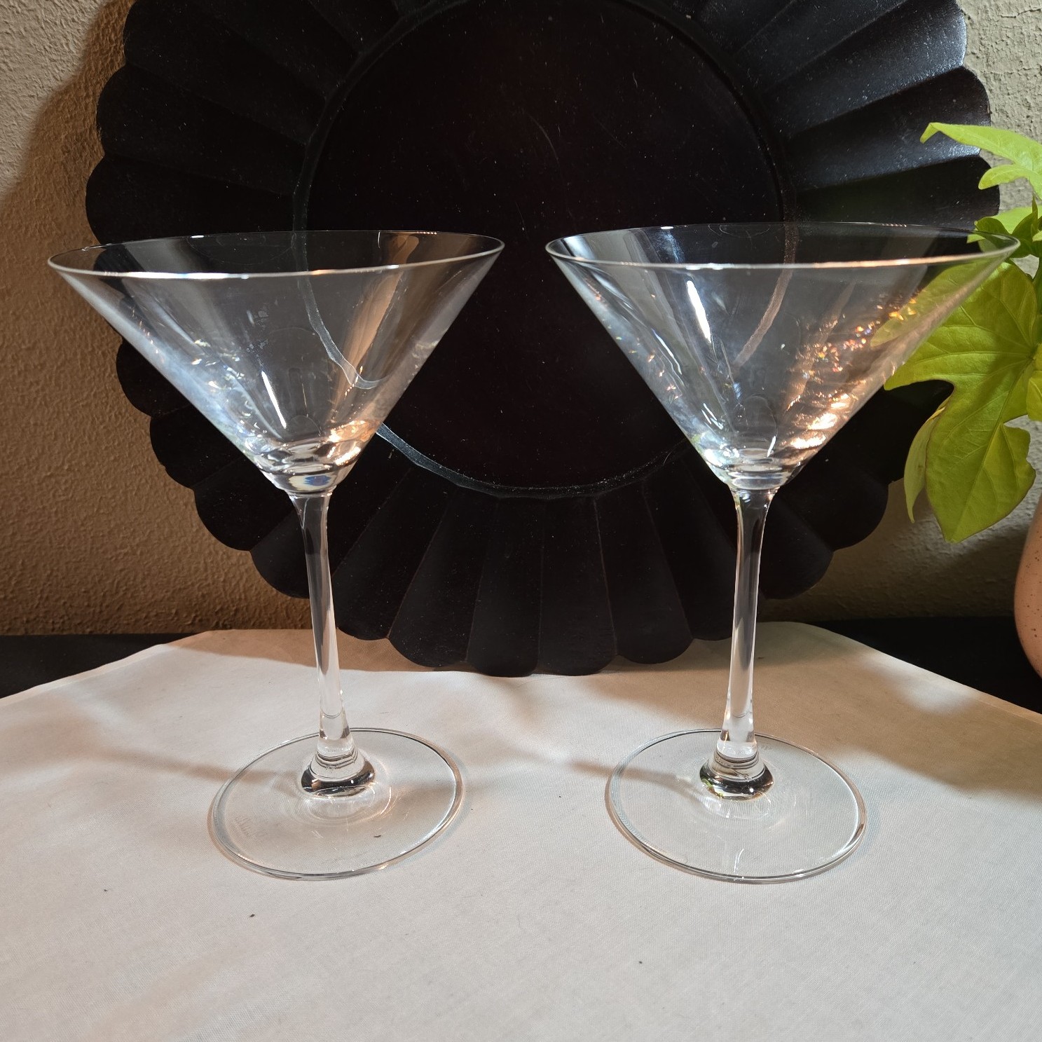 Rosenthal Di Vino Set Of Two Clear Martini Glasses.
