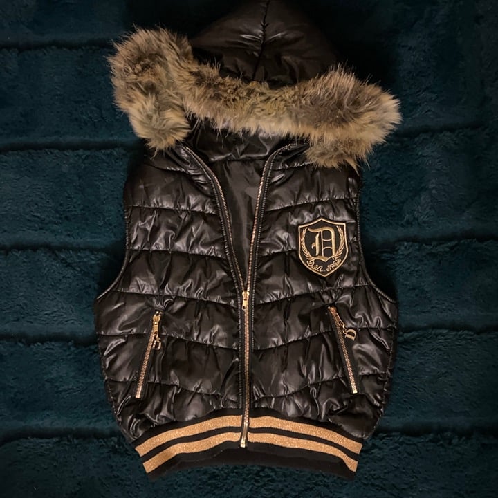 d.i.a gold fur leather vest