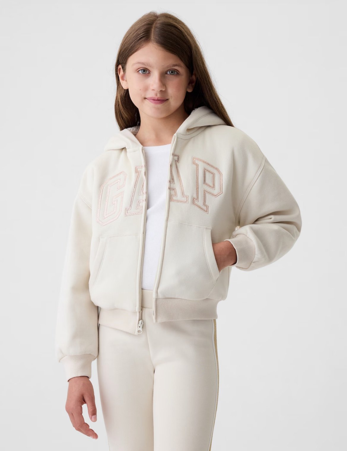 Gap Kids Vintage Soft Cozy Logo Hoodie and Pant Bundle