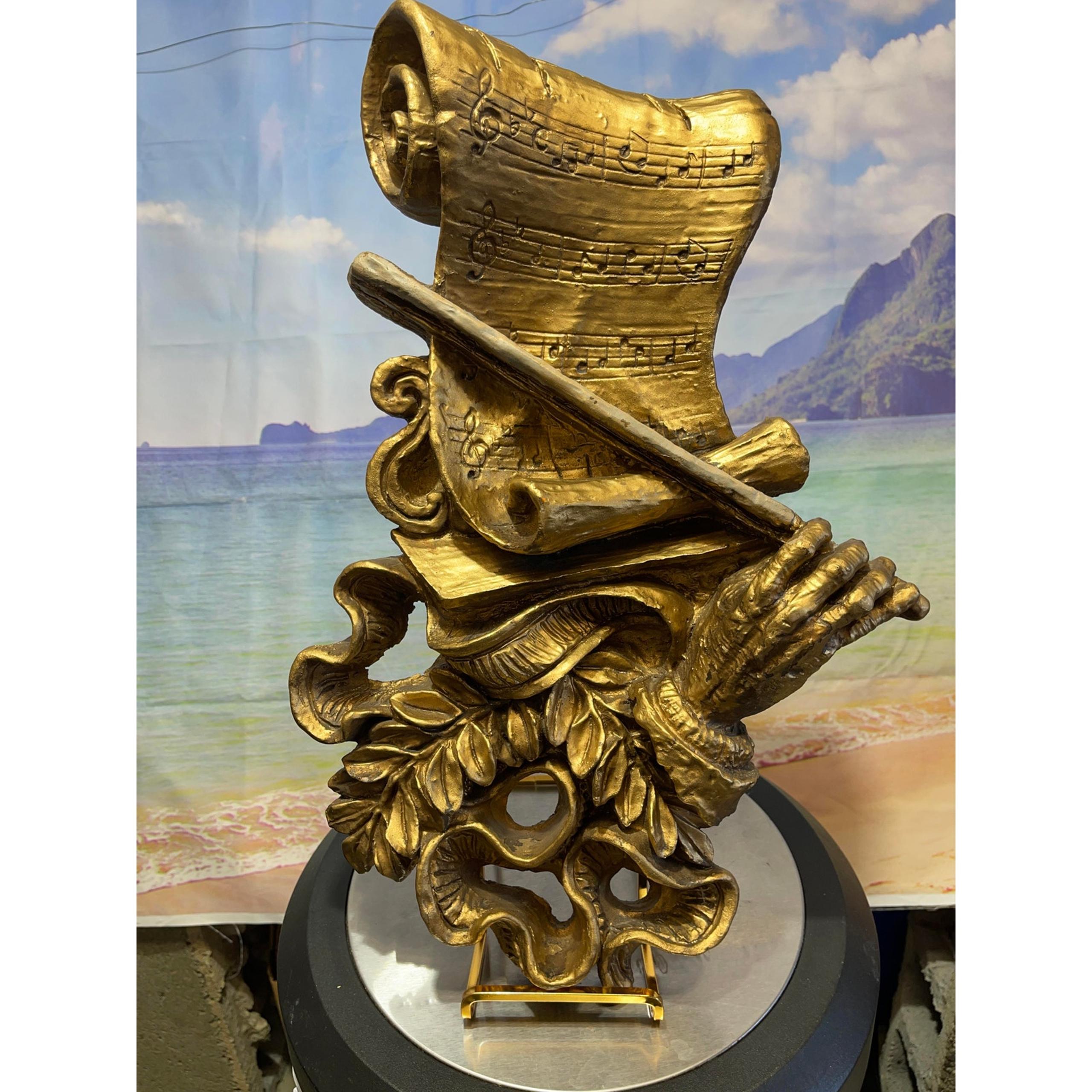 Vintage Violin & Sheet Universal Statuary Corp Resin Music 3D Wall Sculpture
