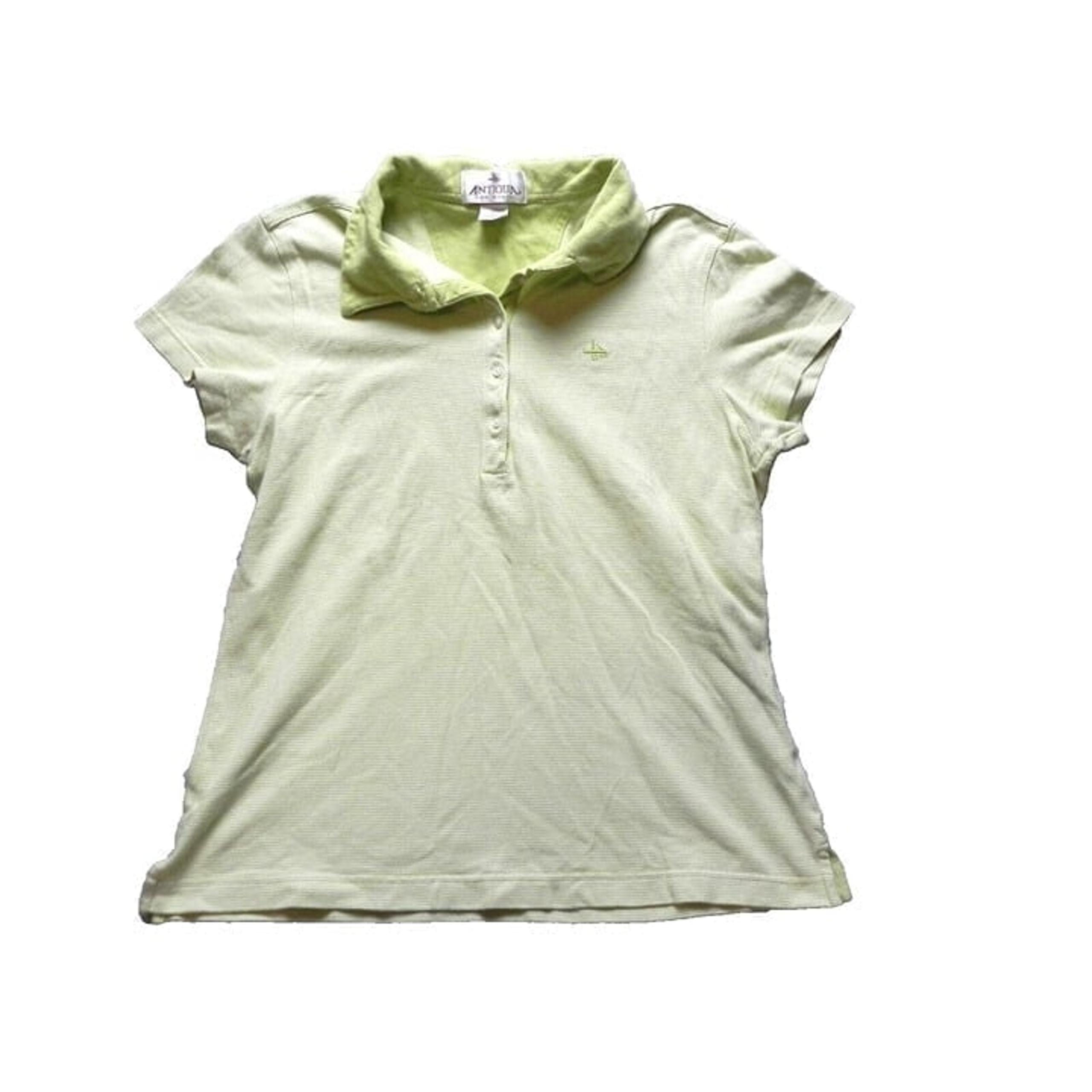Antigua Shirt Womens Large Ladies Collared Buttons Spandex Casual Golf Polo Lady
