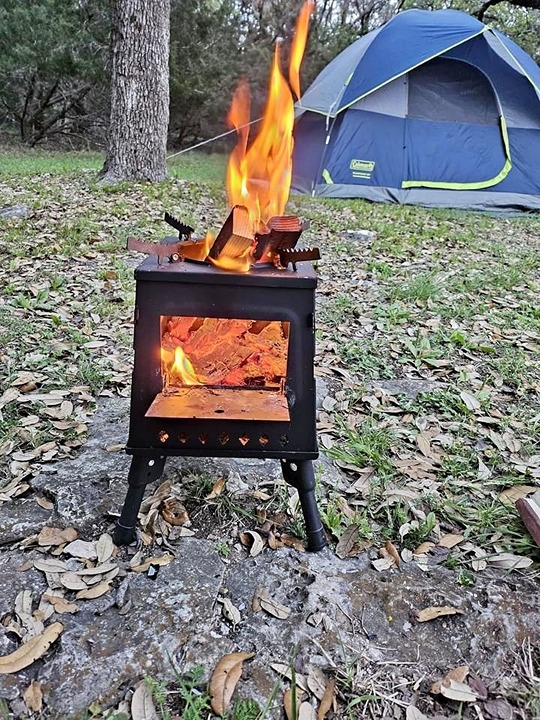 Wood Burning Camp Stove, Portable Cast Iron Camping Wood Stove | SALE