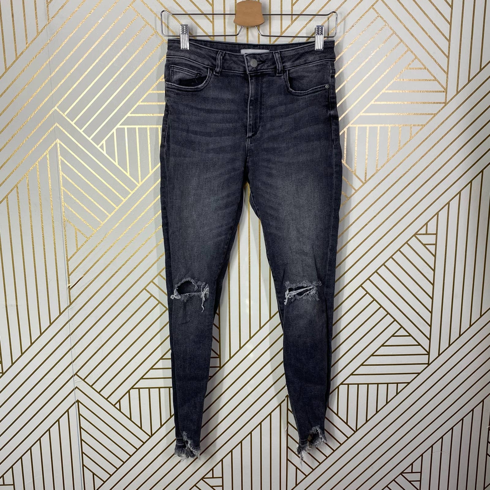 DL1961 Farrow Instaslim Ankle Jeans in Light Smoke Gray Denim Size US 27