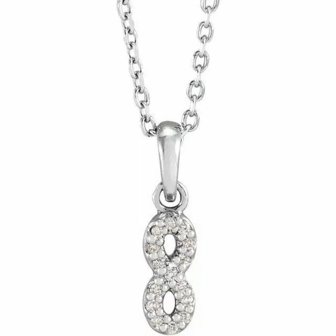 Diamond Infinity Necklace White Gold 14K
