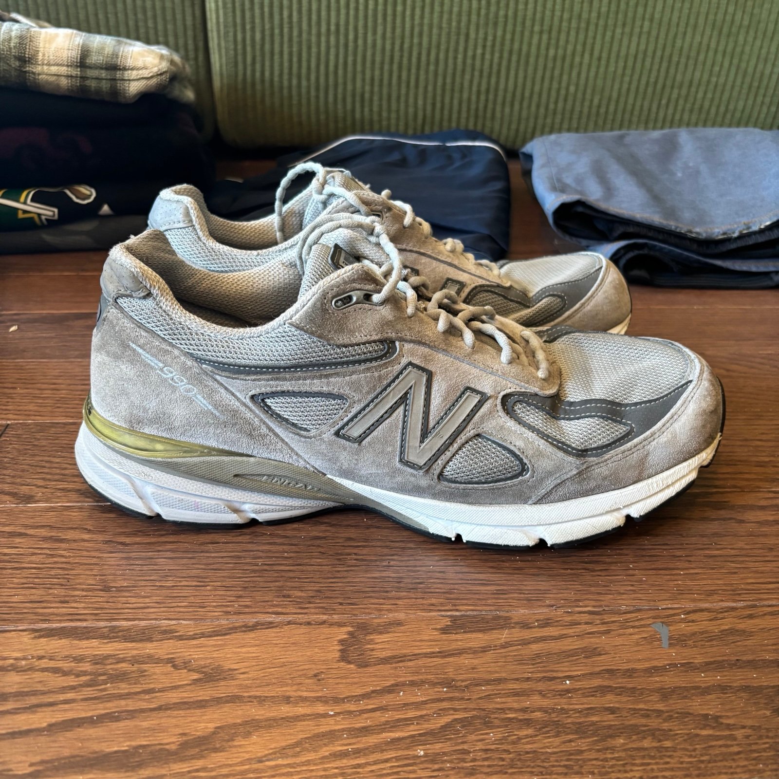 New balance 990v4 grey essential means sneaker made in USA - mens size 12