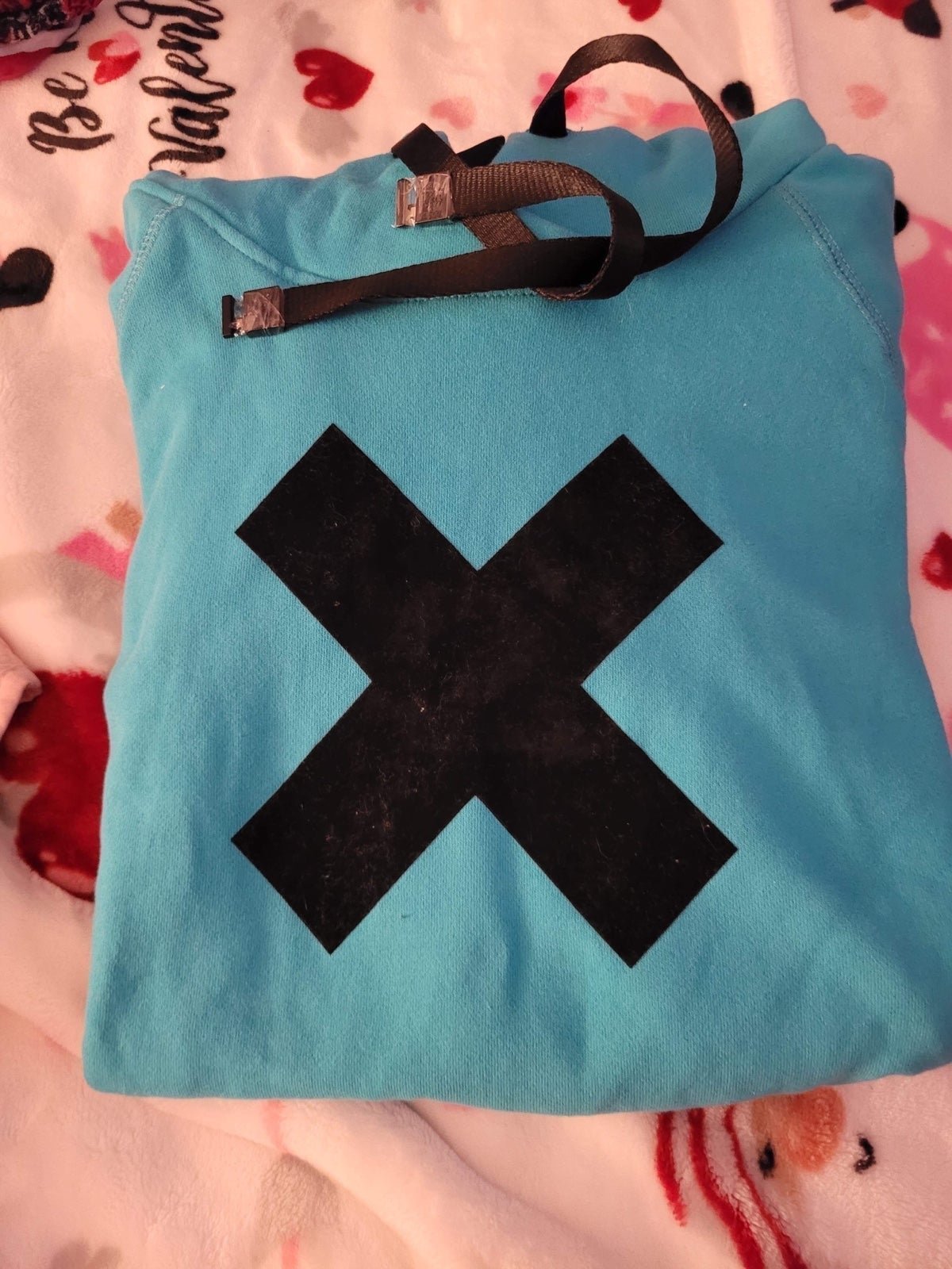 Zox turquoise and black hoodie sz sm