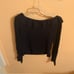 St. John Evening Marie Gray vintage embellished scoop-neck ruffle navy sweater