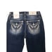 Miss Me Womens Wing Cross Rhinestone Mid-Rise Boot Cut Jeans Size 26×34