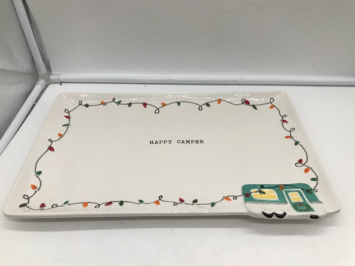 Tag Ceramic 15in Christmas Happy Camper Serving Plate CC02B53022