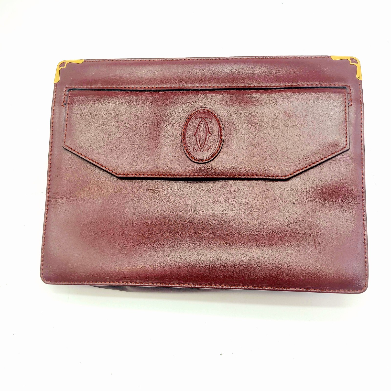 Cartier Red Leather Clutch Bag