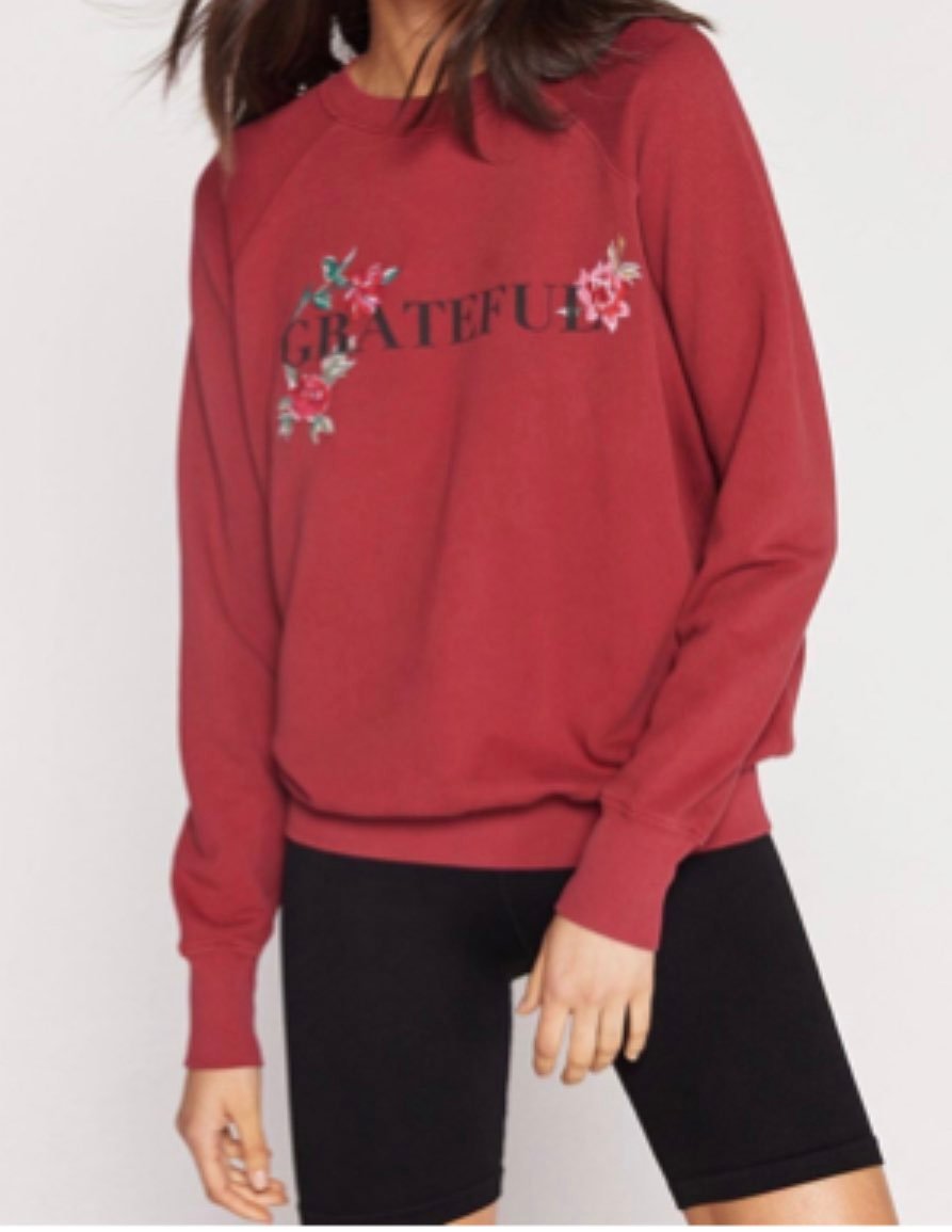 Spiritual Gangster Sweatshirt Size Small Color Deep Red similar Brick Red Flo