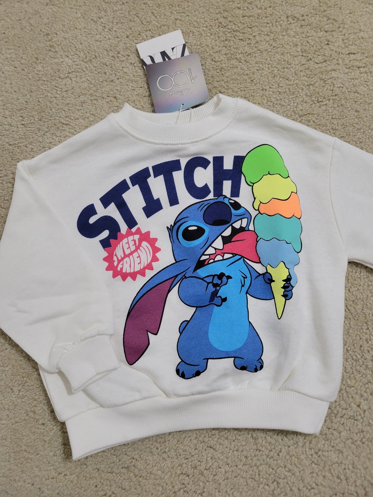 Zara baby boys girls LILO & STITCH ICE CREAM © DISNEY SWEATSHIRT. Size 18-24