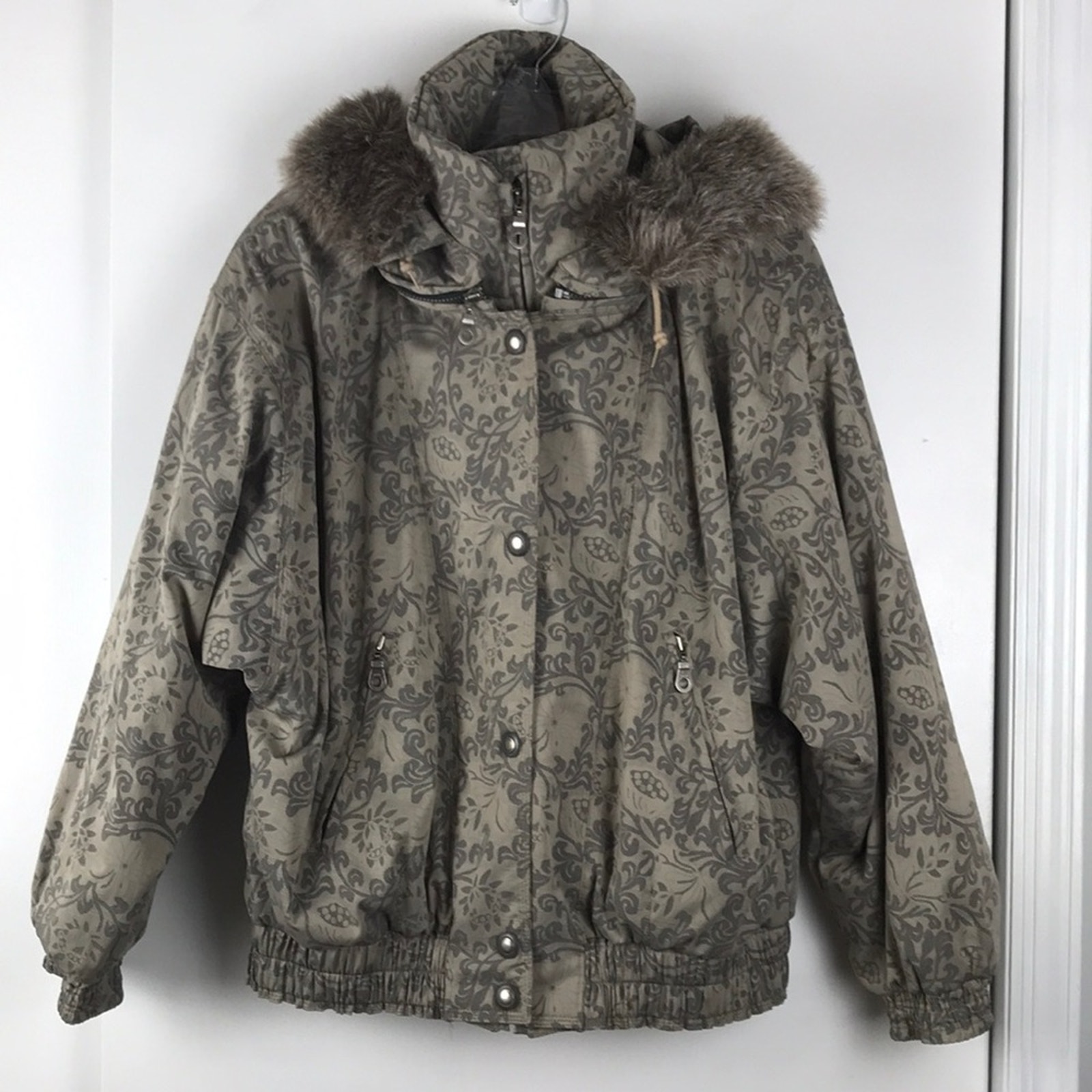 Metropolis by Couloir Vintage 80s Ski Jacket Removable Fur Trim Hood Size 12