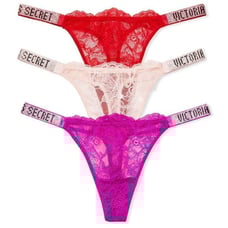 Victoria's Secret Shine Strap Thong Panty Gift Box L
