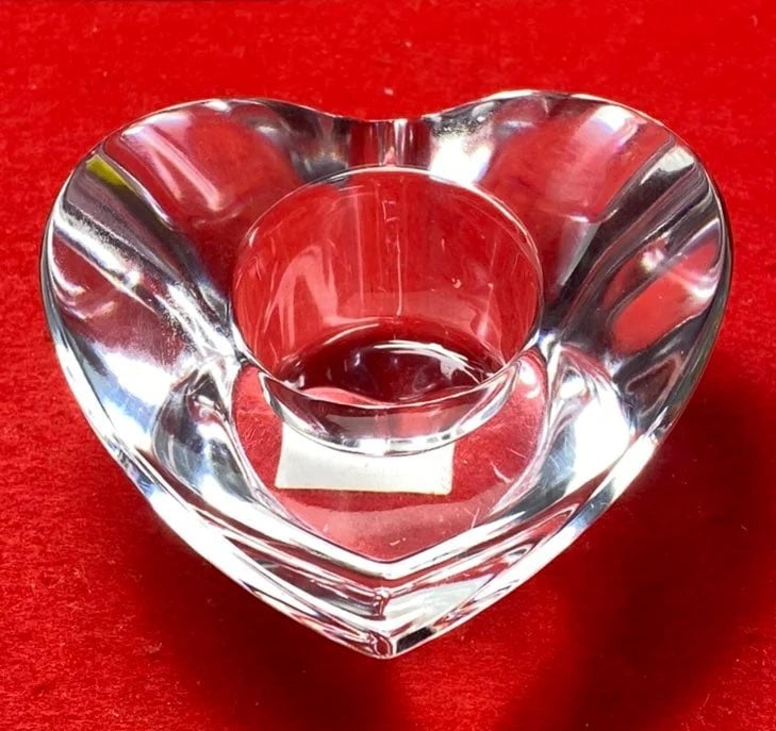 MILLER ROGASKA Crystal Heart Votive Candle Holder