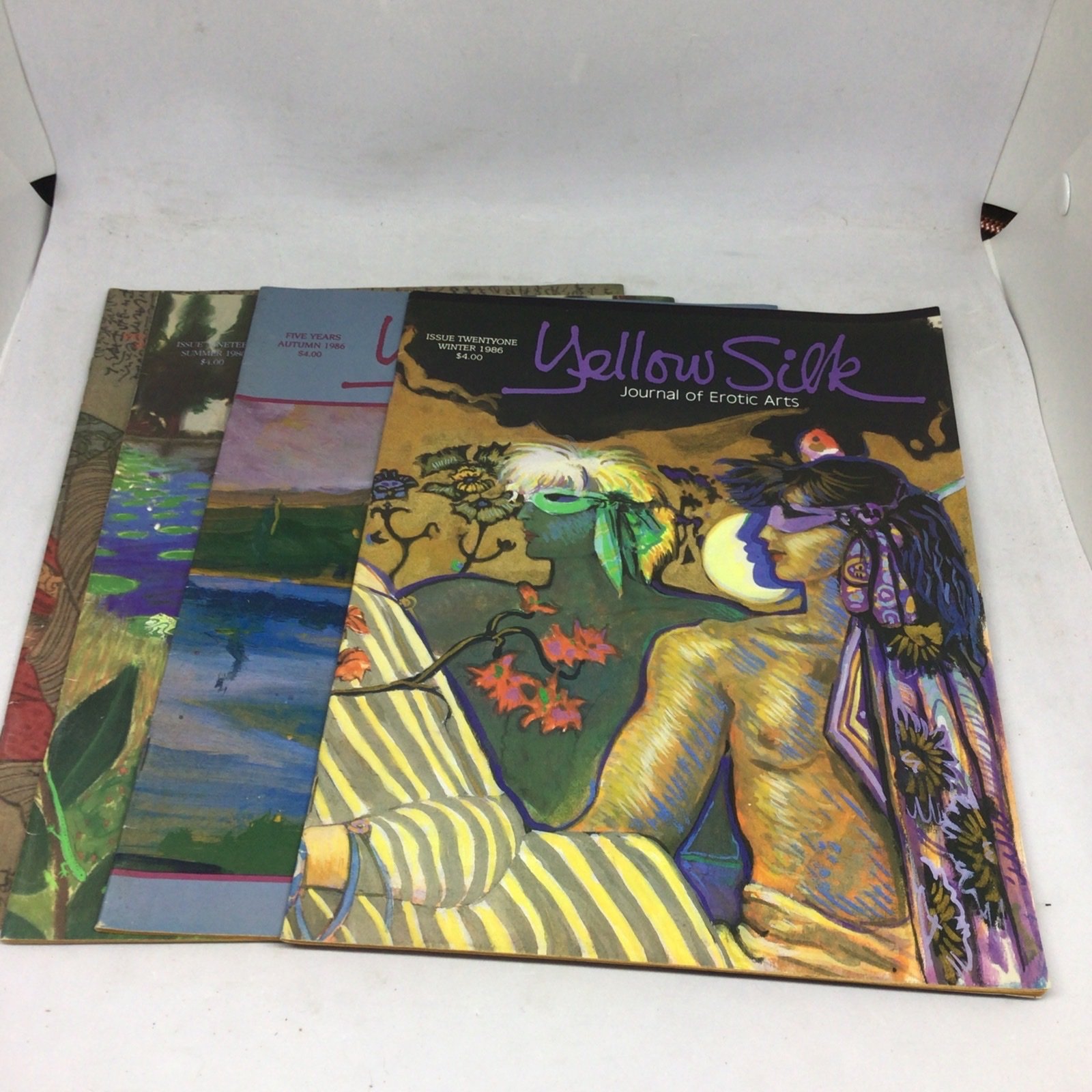 (4) Vintage 1986 Yellow Silk Journal Magazine Lot *RARE*