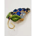 Vintage Enamel & Rhinestone Grape Brooch (A438)