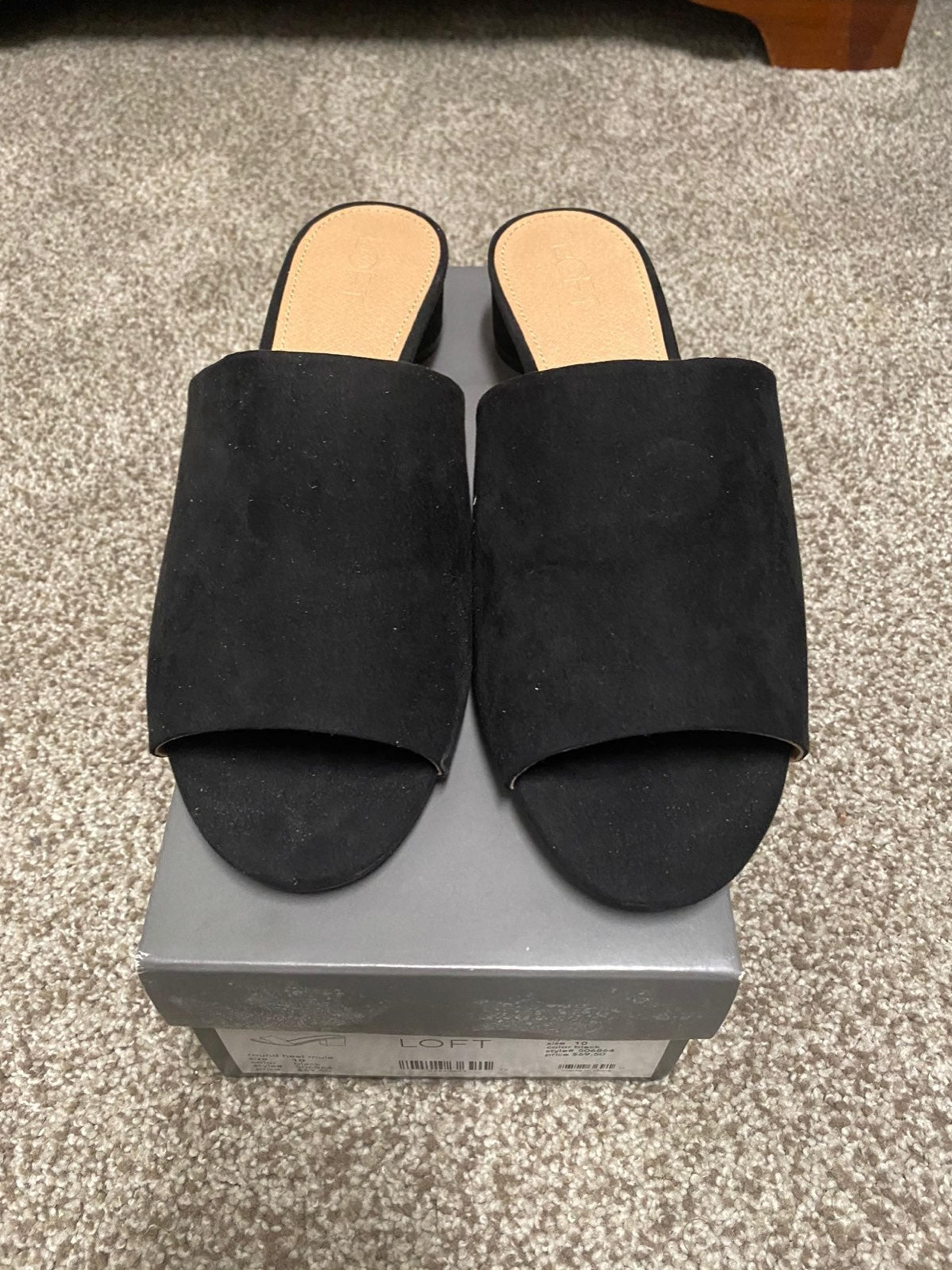 NIB LOFT black mules