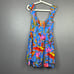 Farm Rio Macaw Blue Party Tiered Linen Viscose Sleeveless Mini Dress Medium NEW