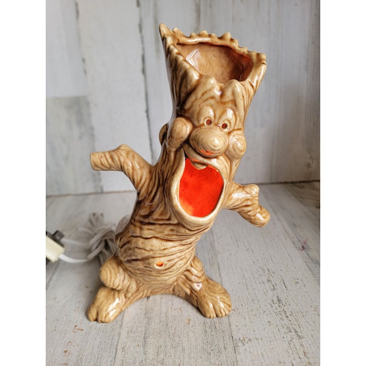 Vintage Ceramic spooky tree man scary haunted Halloween light up