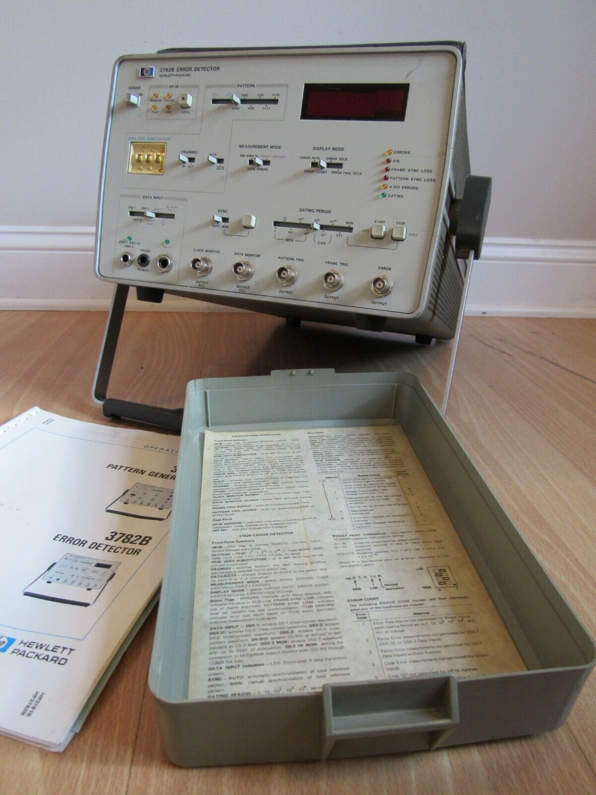 HP 3782B Error Detector Hewlett Packard MANUAL and WORKS