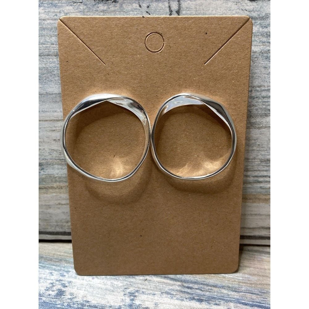 J.Crew jcrew Silver Hammered Hoop EARRINGS NWOT