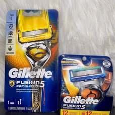 GILLETTE RAZOR FUSION 5 PROGLIDE 12 REFILL CARTRIDGES NEW + Fusion 5 Pro shield