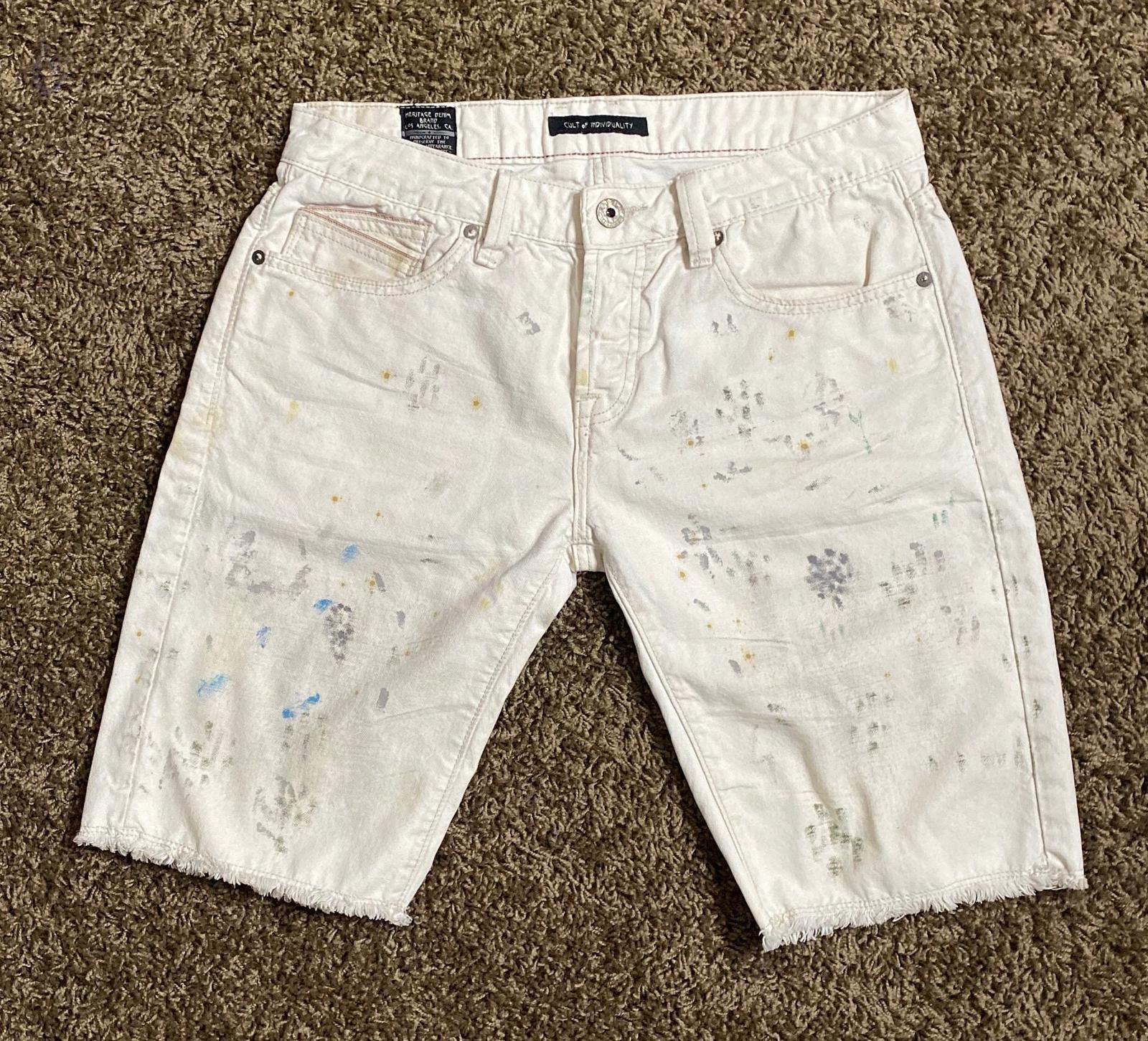 Cult Of Individuality Rebel Short Off-White Distressed W32
