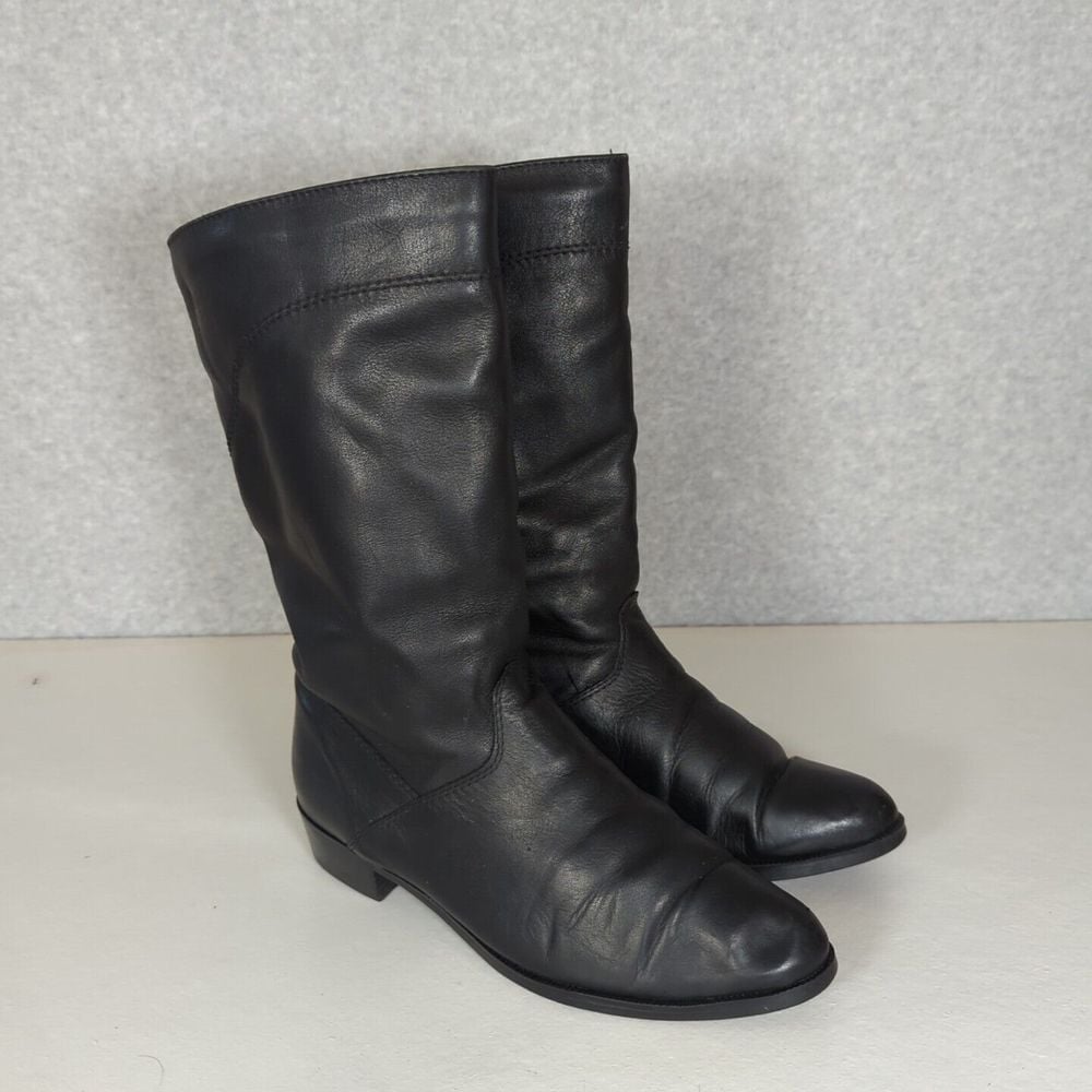 Siberian Husky Boots Womens Black Genuine Leather Tall 8 B Fleece Lined Canada