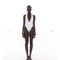 Myra Swim One Piece Swim Suit Large White Ralph Halter Cheeky Monokini Beach