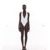 Myra Swim One Piece Swim Suit Large White Ralph Halter Cheeky Monokini Beach