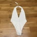 Myra Swim One Piece Swim Suit Large White Ralph Halter Cheeky Monokini Beach