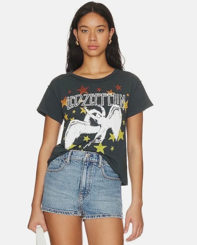 Daydreamer Led Zeppelin Icarus Stars Reverse Girlfriend Tee in Small Vintage