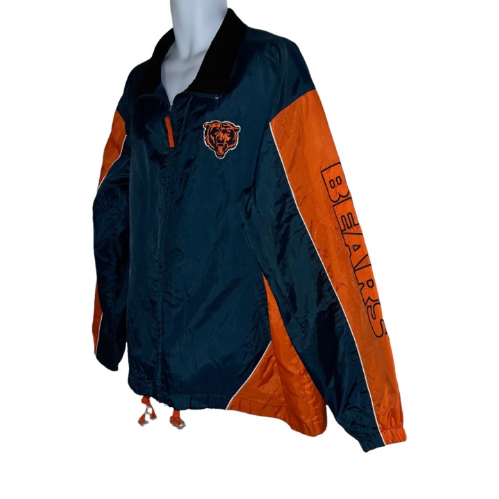 Vintage NFL Apparel Chicago shops Bears Fully Lined Windbreaker Jacket Men's XXL